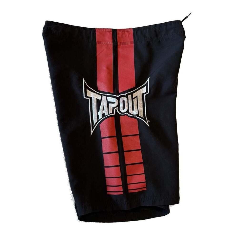 Tapout Men's MMA Fight Shorts Black Red Size 32